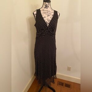 Dressbarn 100% Silk Polka Dot Dress - Size 12 GUC